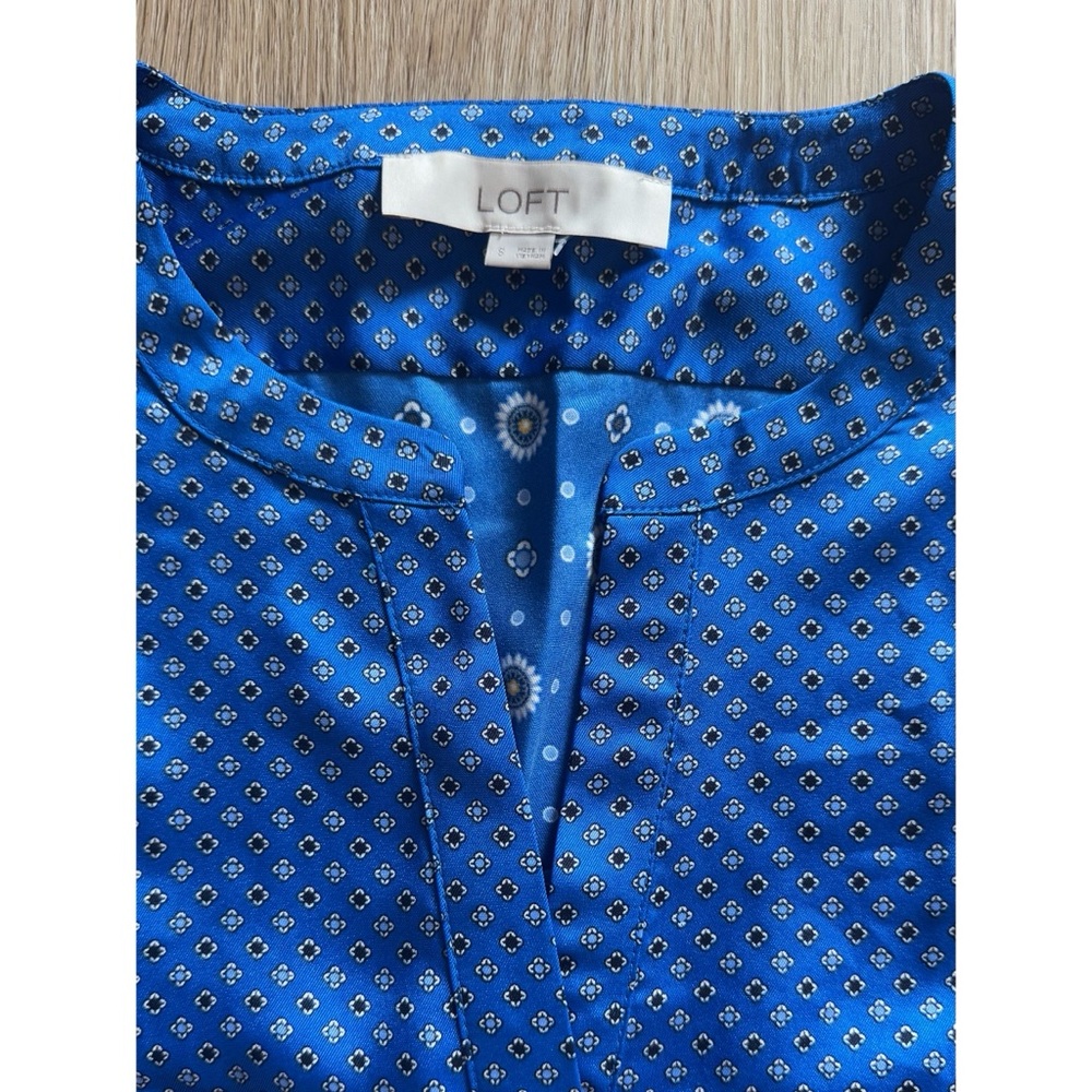 LOFT Mixed Geo Flounce Mini Shirtdress - Picture 6 of 10